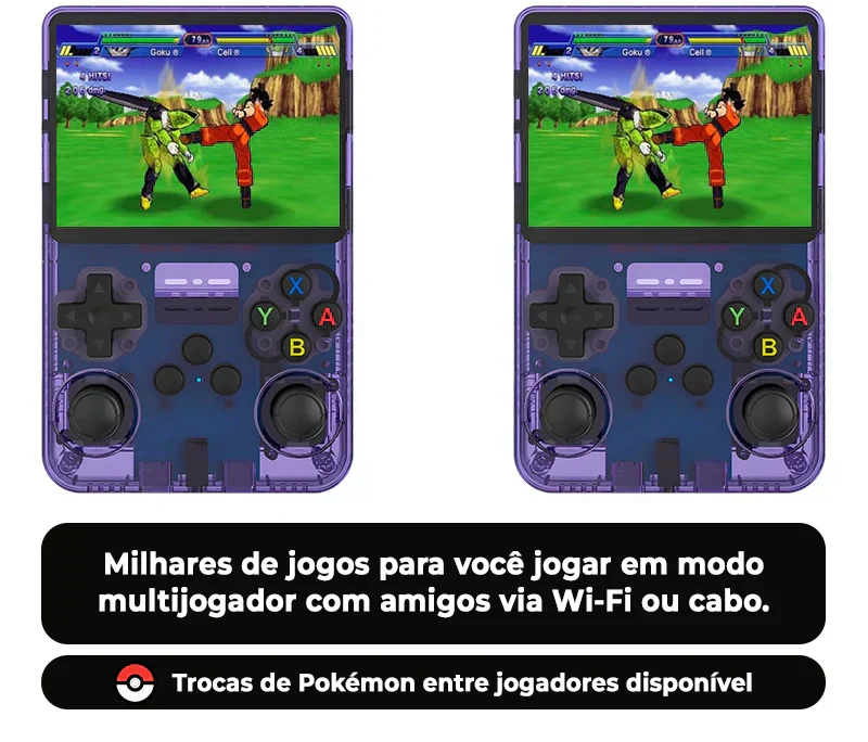 Portátil R36H™ Original - 21.500 Jogos de 20+ Consoles (180 dias de Garantia)