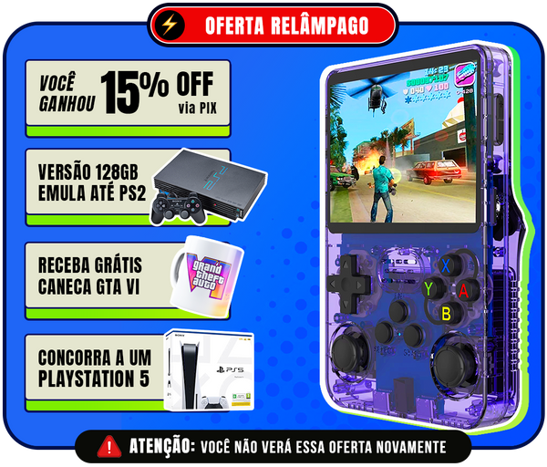 CONSOLE R36S™ - 21.500 JOGOS DE 20 + CONSOLE [180 DIAS DE GARANTIA] ÚLTIMAS UNIDADES!🎁
